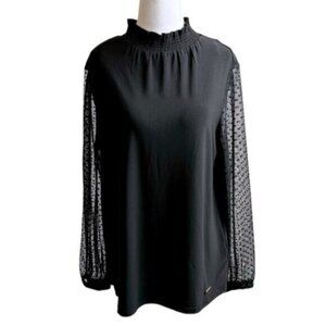 NWT Anne Klein Black Dressy Blouse Medium